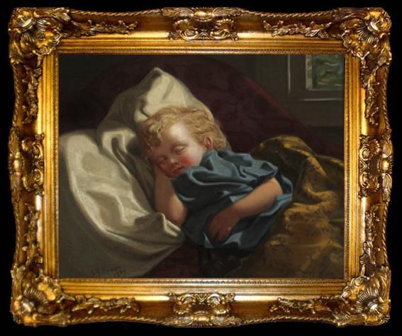 framed  John George Brown Sleeping Angel, ta009-2
